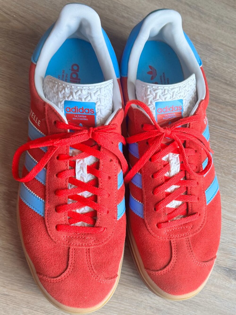 Adidas Gazelle Bold Red and Blue Platform Sneakers Size 10 Women's